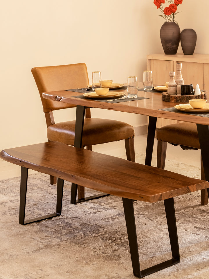 Live edge wooden bench modern design USA