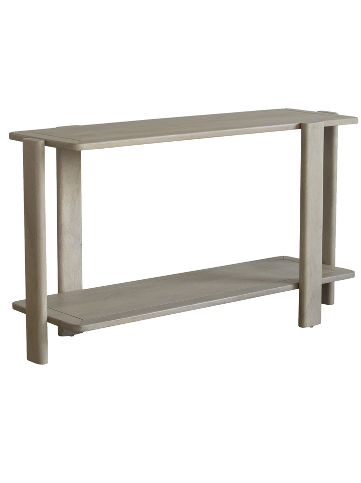 Ariah Solid Wood Console Table with Shelf Online