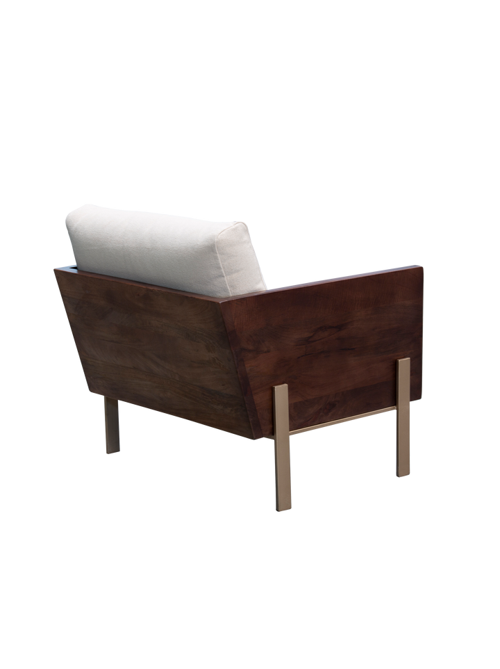 Contemporary Burano lounge chair with cushioned seat