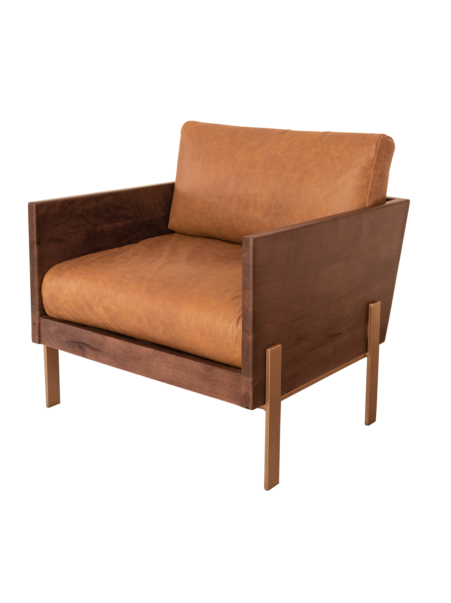 Burano leather accent chair with modern design