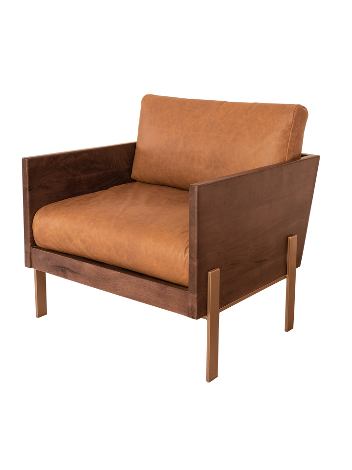 Burano leather accent chair with modern design