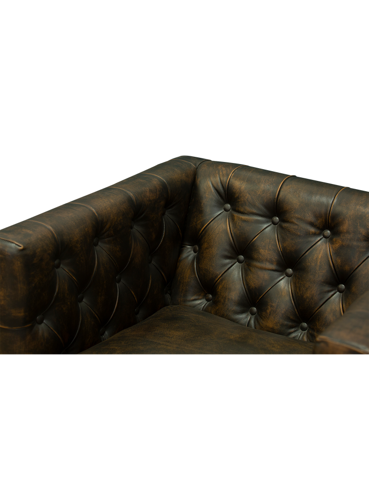 Comfortable tufted lounge chair for bedroom seating