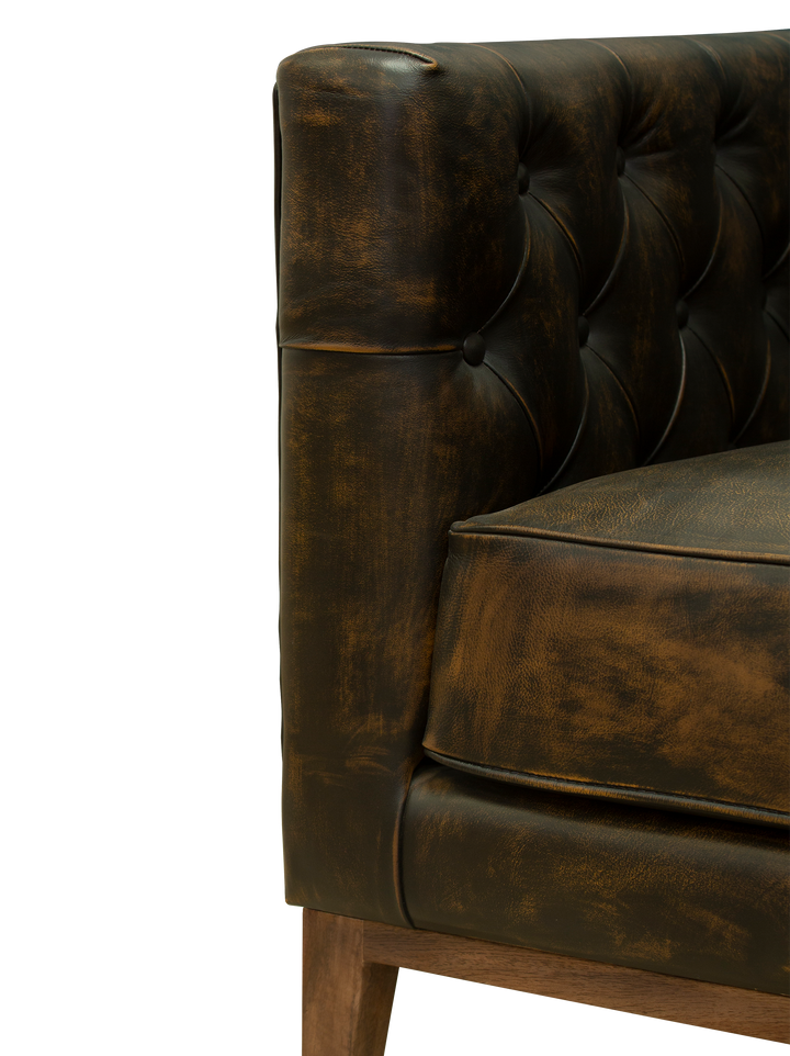 Modern Jefferson tufted chair in stylish fabric finish