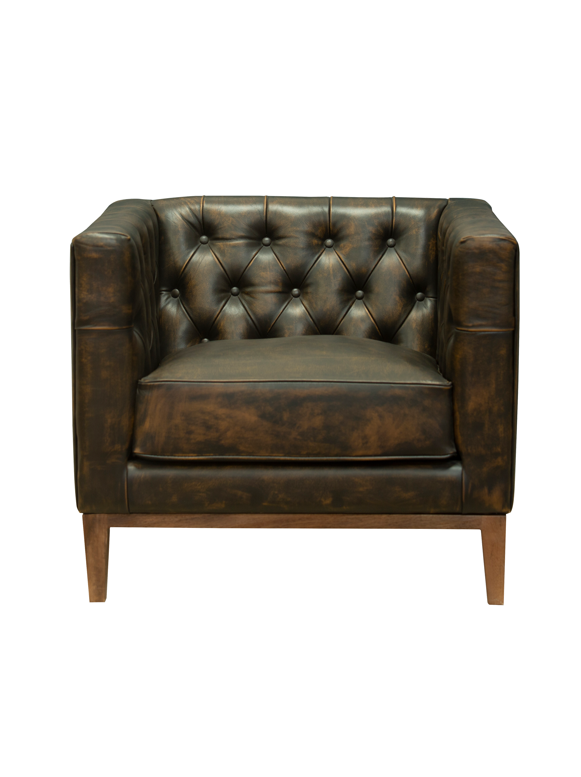 Luxury upholstered Jefferson tufted chair with armrests