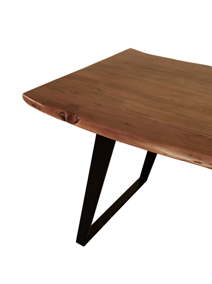 Wooden live edge bench rustic modern USA