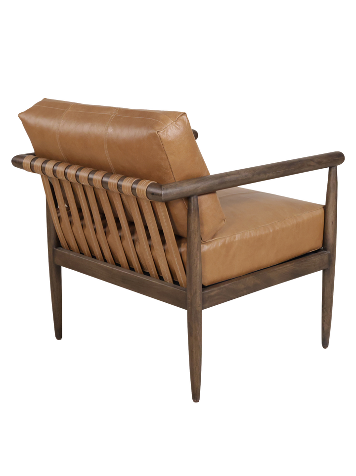 Rihanna Solid Wood and Top Grain Leather Accent chair