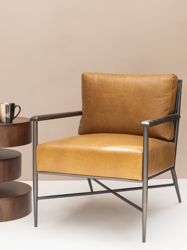 Contemporary Mitzi lounge chair with cushioned seat