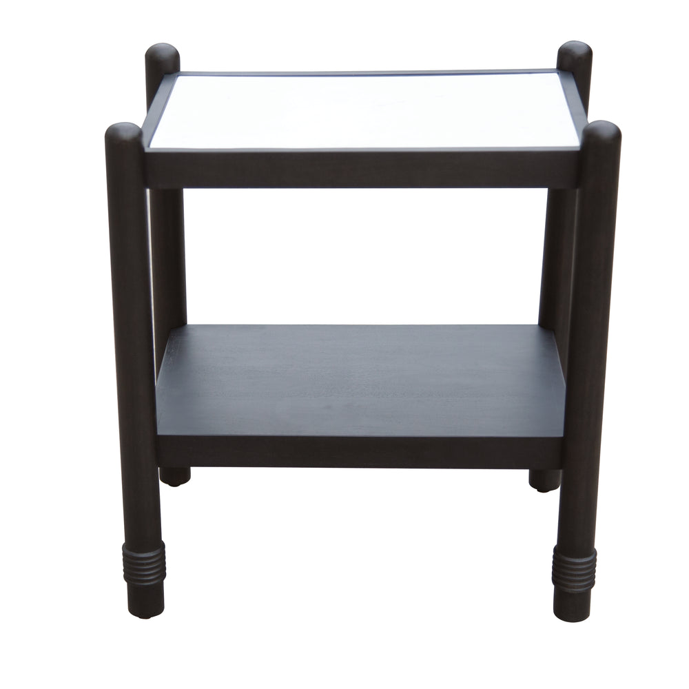 Ellpa Mango wood & marble side table-Ebnoy