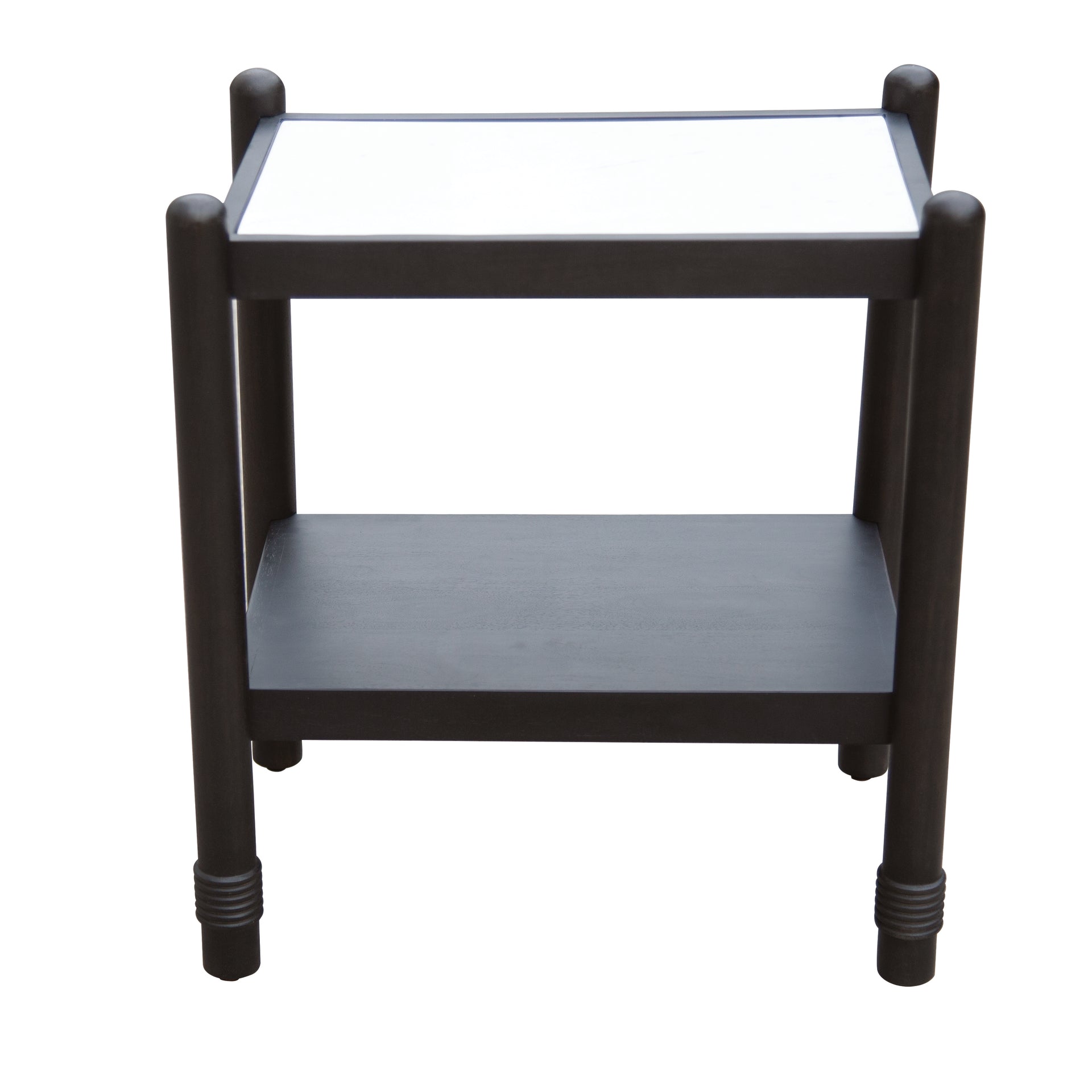 Ellpa Mango wood & marble side table-Ebnoy