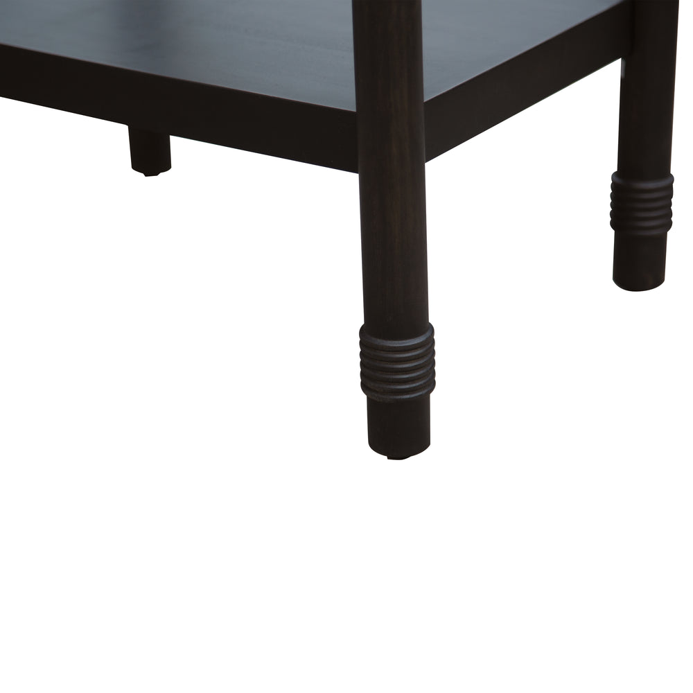 Ellpa Mango wood & marble side table-Ebnoy