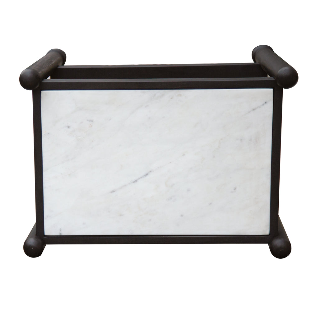 Ellpa Mango wood & marble side table-Ebnoy