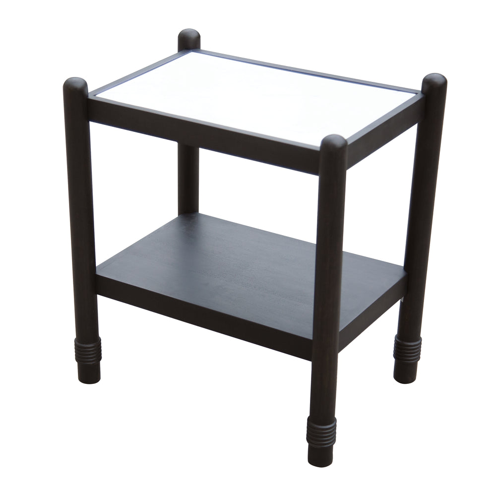 Ellpa Mango wood & marble side table-Ebnoy