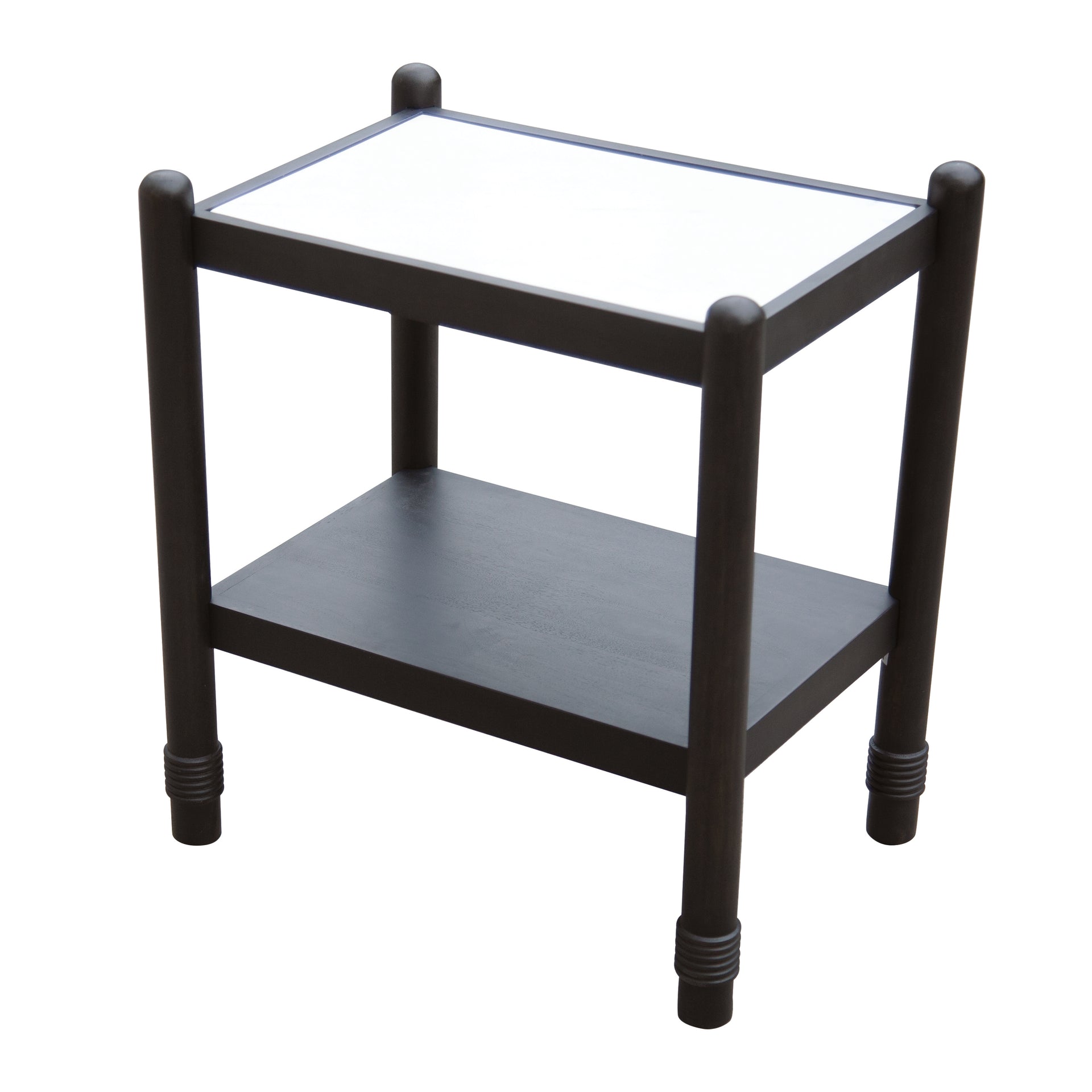Ellpa Mango wood & marble side table-Ebnoy