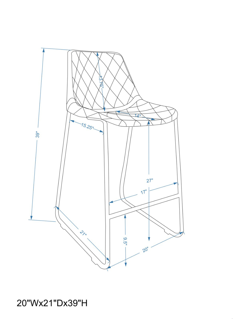 Eric Counter Stool USA – modern counter seating