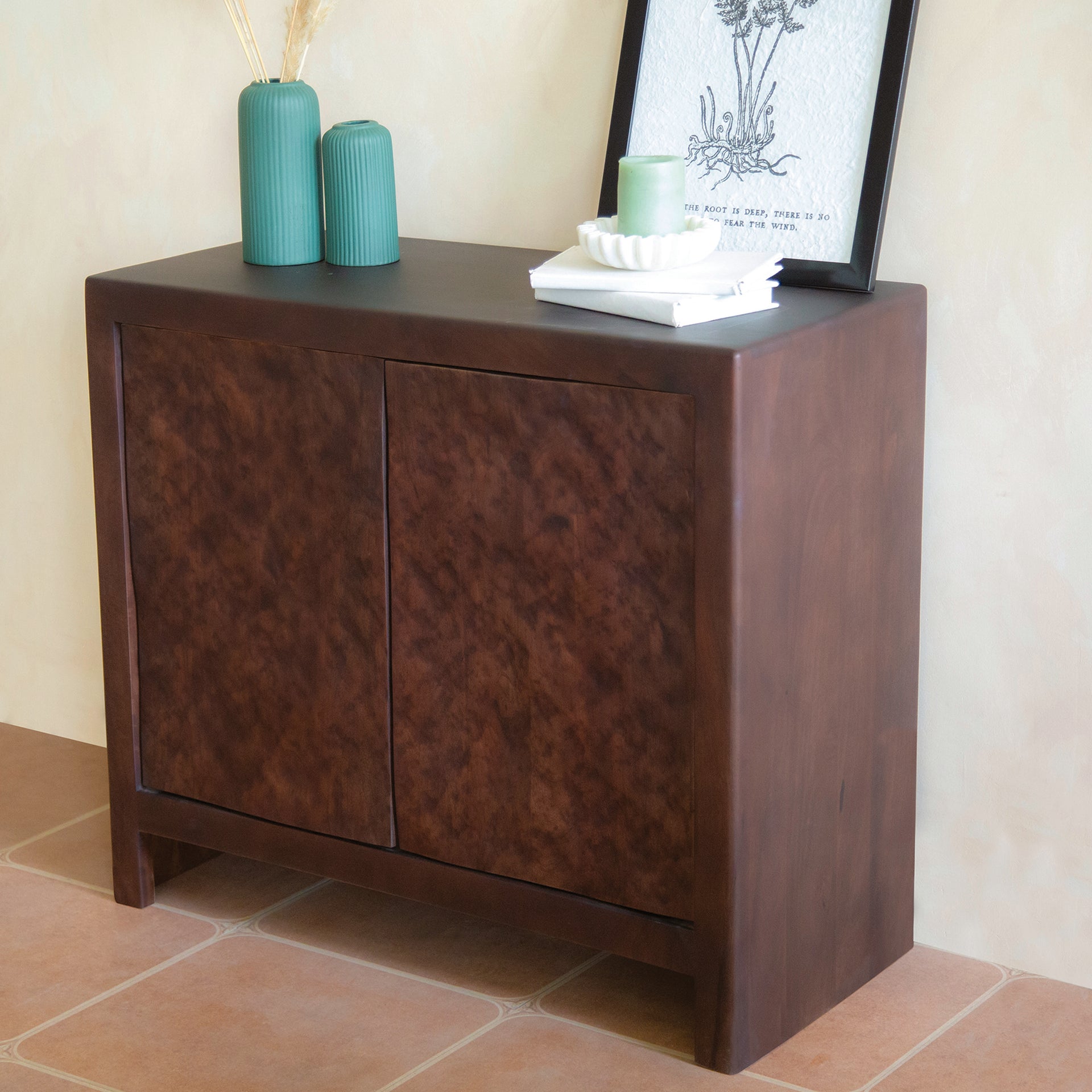 Maureen Solid Mango Wood 2-Door Accent Cabinet