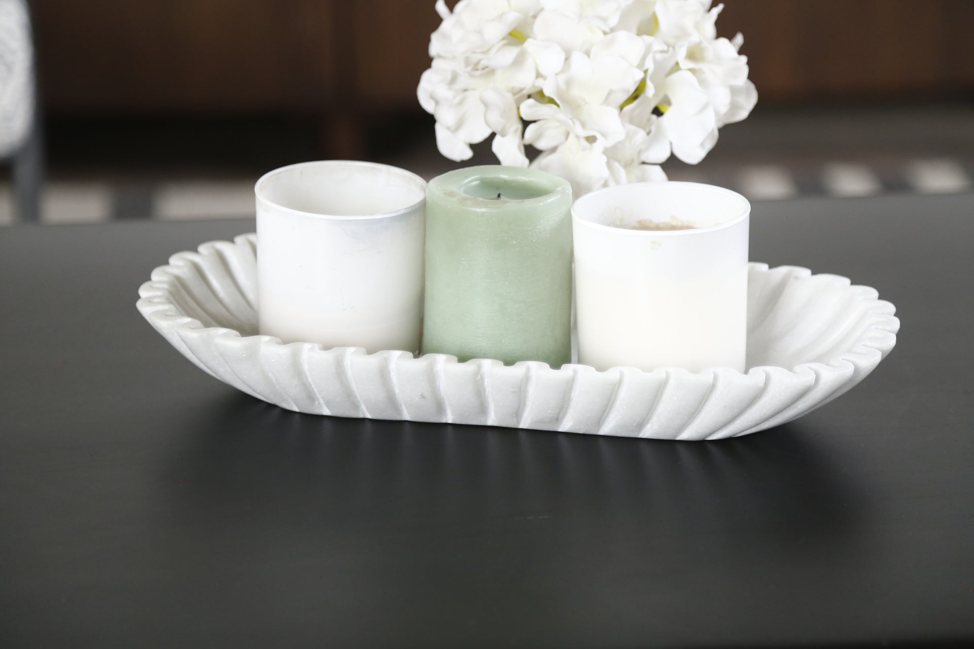 Tracy Multipurpose Hand Carved Genuine Marble Tray