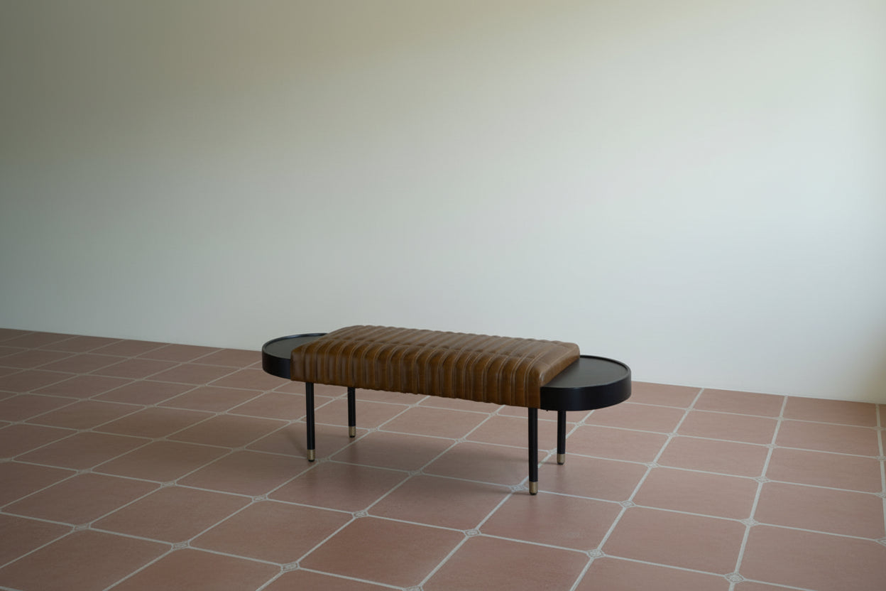 Zahara Leather Bench