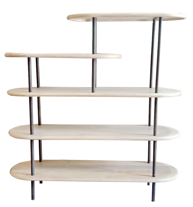 Griffith oval bookcase large with modern wooden design