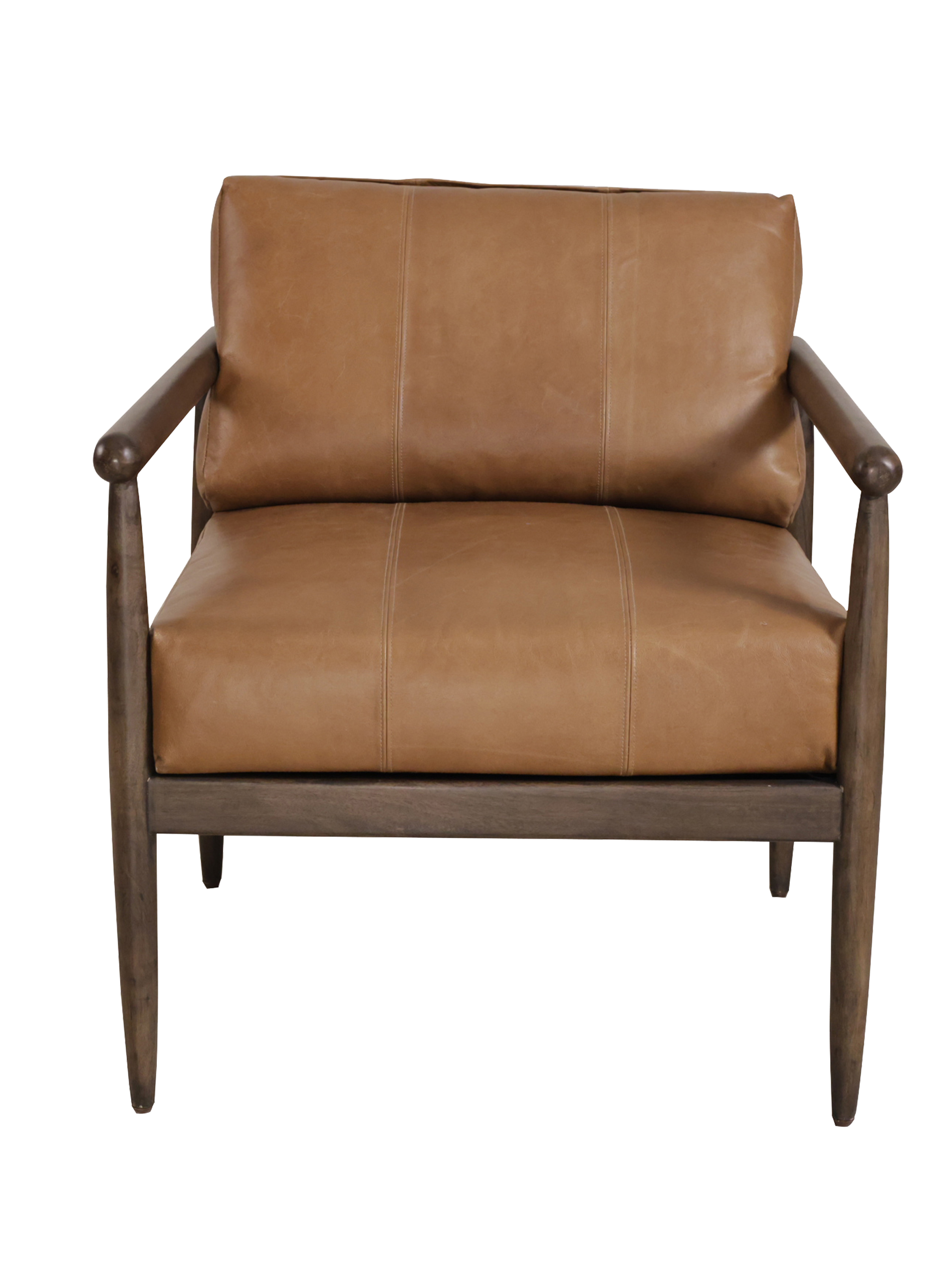 Rihanna Solid Wood and Top Grain Leather Accent chair
