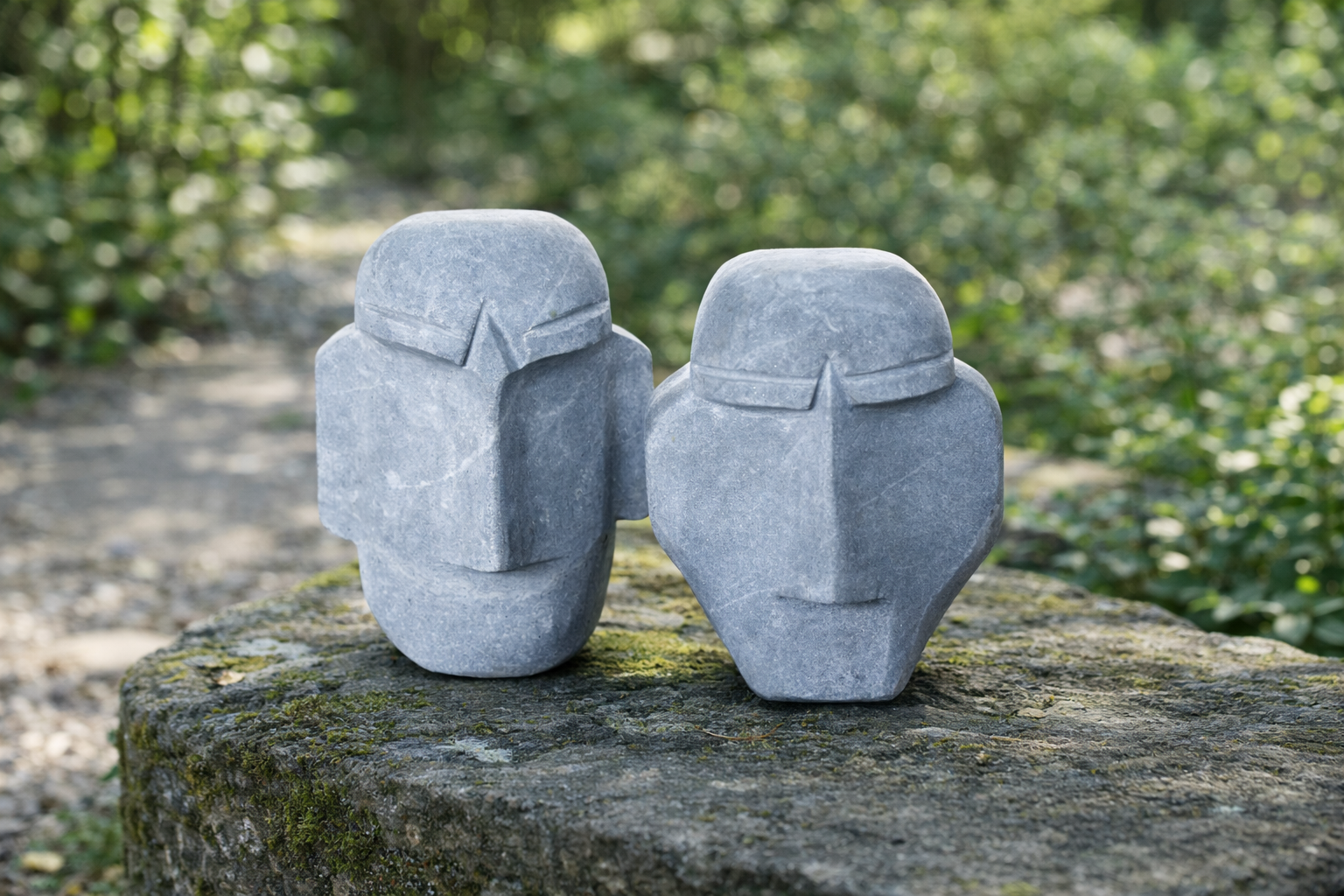 Hand Carved Stone Faces